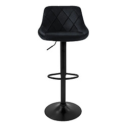 Avis Ml-design tabourets de bar velours lot de 4 - Noir