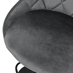Ml-design Tabouret de bar velours - gris pas cher