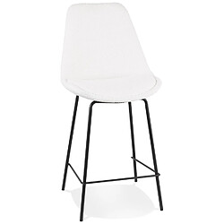 Alterego Tabouret Mi-Hauteur Leonie Mini - Blanc et Noir