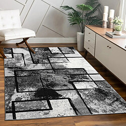 Paco-Home Paco Home Tapis Moderne Poils Ras Noir Gris Anthracite