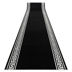 RUGSX MORAD Grek grec Tapis de Couloir - 100x880 cm - Noir
