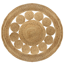 Atmosphera Tapis ajouré en jute Esra grand modèle Diam. 120cm - Beige