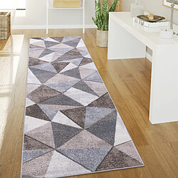 Paco-Home Paco Home Tapis Poils Ras Géométrique - Beige & Gris