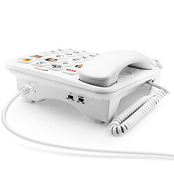 Geemarc téléphone fixe senior - Blanc pas cher