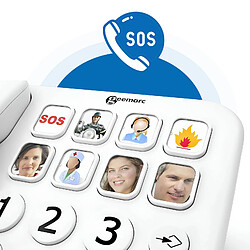 Avis Geemarc téléphone fixe senior - Blanc