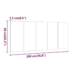 Acheter Decoshop26 Tête de lit 200x1,5x80 cm noir MDF