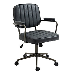 Decoshop26 Fauteuil de bureau industriel - Noir