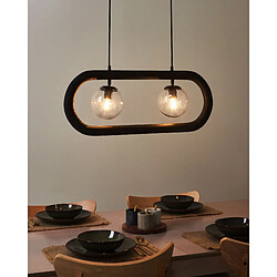 Beliani Lampe AYENSU - Bois Noir