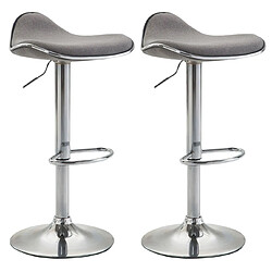 Lot de 2 tabourets de bar tissu - Gris clair