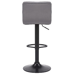 Lot de 4 tabourets de bar velours - Gris pas cher