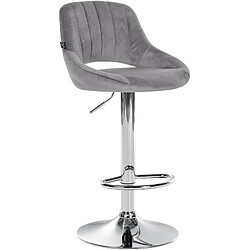 Tabouret de bar velours - Gris foncé