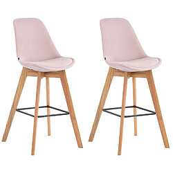 Lot de 2 tabourets de bar Metz en velours - Rose