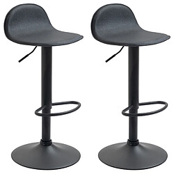 Tabourets de bar Lana V2 - Noir Tabourets de bar - lot de 2 - similicuir - pivotants - réglables en hauteur