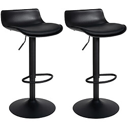 Tabourets de bar Aveiro lot de 2 - Noir