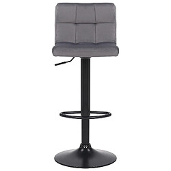 Avis Lot de 4 tabourets de bar velours - Gris