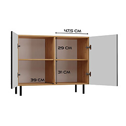 VIVALDI Commode Camilla II - Chene Artisan Bleu Marine pas cher