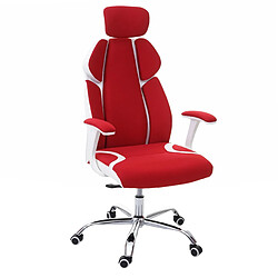Decoshop26 Fauteuil de bureau pivotant - Rouge