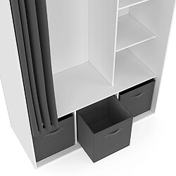Idmarket Dressing penderie DIANE 105 x 45 x 167 cm blanc pas cher