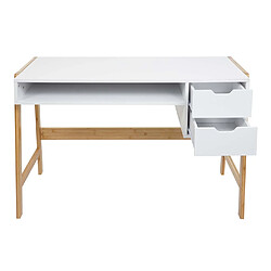 Avis Decoshop26 Bureau ordinateur bambou - Blanc