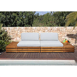 decoshop26 Ensemble de jardin - Gris clair