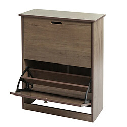 DecoShop26 Meuble à Chaussures Gris-Brun