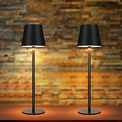 NETTLIFE Lampe de chevet LED RGB Noir - Lot de 2