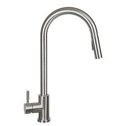 NETTLIFE Robinet de cuisine avec pomme de douche extensible - Nickel