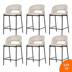 Secury-T Secury_t Lot de 6 chaises de bar Kristen beige