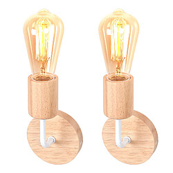 Stoex Applique Murale Intérieure Bois Métal Blanc