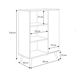 Kobi Bibliothèque colonne murale - Noir