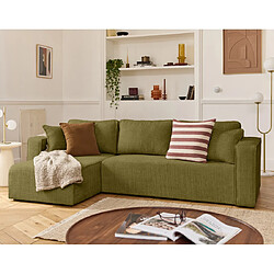 Bestmobilier Topaze - canapé d'angle déhoussable réversible 4 places en velours texturé