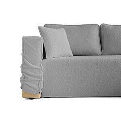 Bestmobilier Topaze canapé d'angle module réversible - Tissu Bouclette Gris Clair