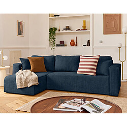 Bestmobilier Topaze - canapé d'angle déhoussable réversible 4 places en velours texturé