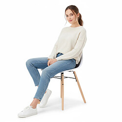 Avis ICONIK INTERIOR Chaise de Salle à Manger - Design Scandinave - Pieds en Bois - Lot de 4 - Skögur Jaune pâle
