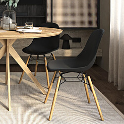 Acheter ICONIK INTERIOR Chaise de Salle à Manger - Design Scandinave - Pieds en Bois - Lot de 4 - Skögur Jaune pâle