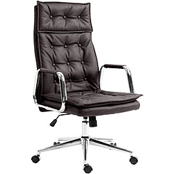 Decoshop26 Fauteuil de bureau cuir - Marron