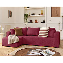 Bestmobilier Topaze - canapé d'angle déhoussable réversible 4 places en velours texturé