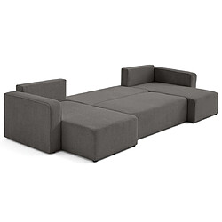 BESTMOBILIER Topaze - Canapé panoramique en U Gris Foncé