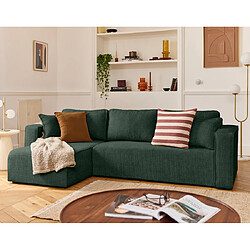 Bestmobilier Topaze - canapé d'angle déhoussable réversible 4 places en velours texturé