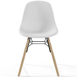 ICONIK INTERIOR Chaise de Salle à Manger - Design Scandinave - Pieds en Bois - Lot de 4 - Skögur Jaune pâle pas cher