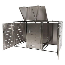 Decoshop26 Abri poubelles 3 parties - Inox