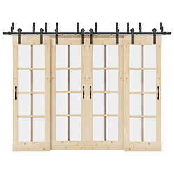 vidaXL Kit quincaillerie 305 cm - Acier noir