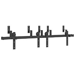 vidaXL Kit de quincaillerie porte coulissante 152,5 cm - Noir