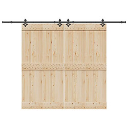 vidaXL Quincaillerie Porte Coulissante - Noir