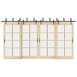 vidaXL Kit Quincaillerie Porte Coulissante 427 cm - Noir