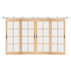 vidaXL Kit Fixation Porte Coulissante 200 cm - Argenté