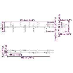 vidaXL Kit Quincaillerie de Porte Coulissante 213.5 cm pas cher