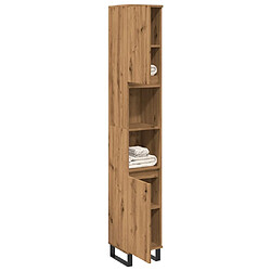 vidaXL Armoire salle de bain chêne Armoire salle de bain - Bois d'ingénierie - 2 compartiments, 2 portes - 30 x 30 x 190 cm