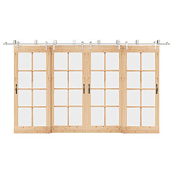 VIDAXL Kit Fixation Porte Coulissante 400 cm Argenté