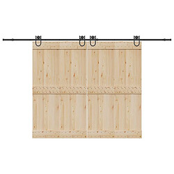 VidaXL Kit quincaillerie porte coulissante 366 cm - Noir